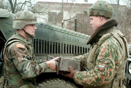The US worked with Russia during Bosnian peacekeeping operations.