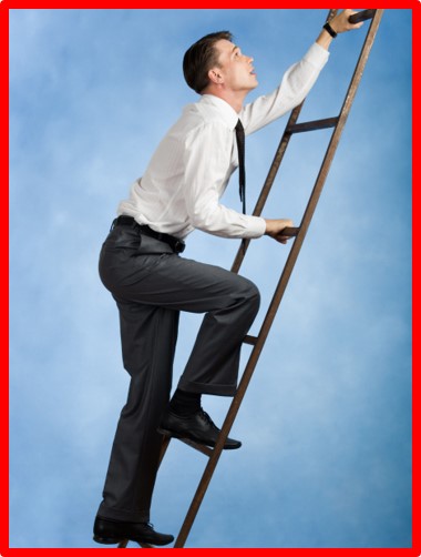 This modern day manager is climbing the ladder - alone.