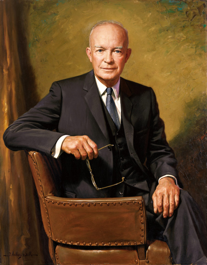 Presidential portrait of Dwight D. Eisenhower.