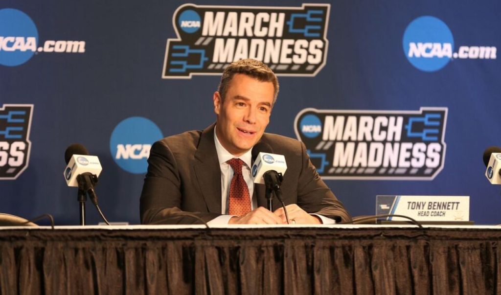 UVa Coach Tony Bennett talking about the historic loss after the game.